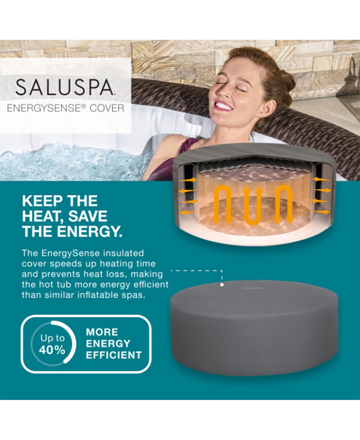 Bestway Coleman St Moritz Hot Tub with SaluSpa Seat and 2 Headrest Pillows