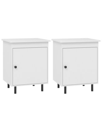 Set of 2 Bedroom Nightstand in Mid-Century Design with Storage Door