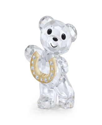Kris Bear Lucky Horseshoe Crystal Figurine