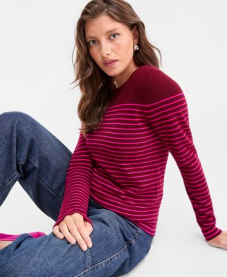Women's 100% Cashmere Long-Sleeve Crewneck Sweater