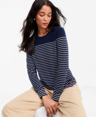 Women's 100% Cashmere Long-Sleeve Crewneck Sweater