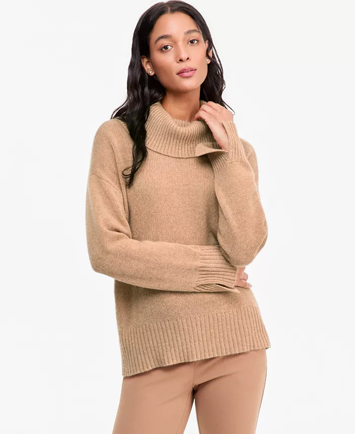 Women's 100% Cashmere Relaxed Turtleneck Sweater