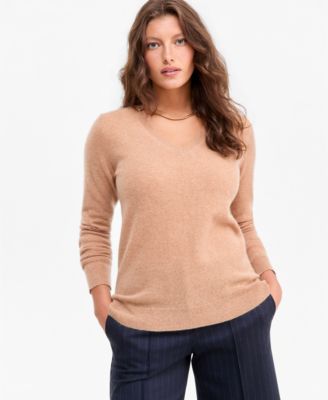 Women's 100% Cashmere V-Neck Long-Sleeve Sweater
