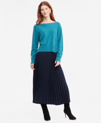 Women's 100% Cashmere Long Sleeve Boatneck Sweater