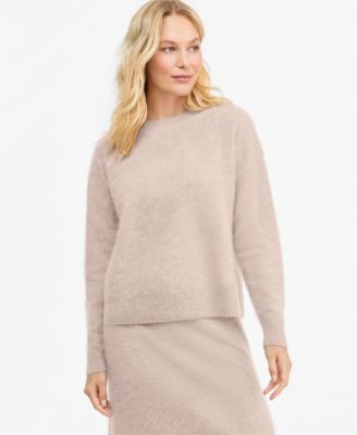 Women's 100% Cashmere Brushed Crewneck Sweater