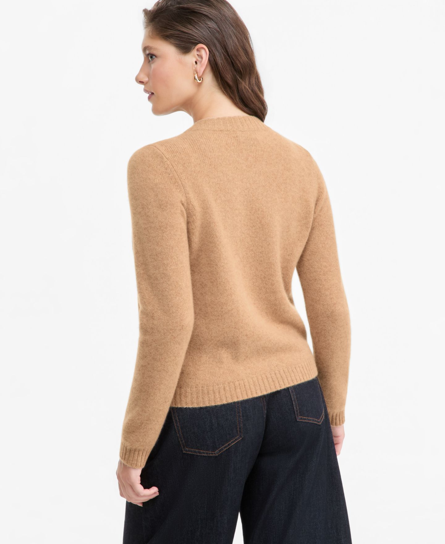 Женский кардиган Charter Club 100% Cashmere Chunky Crewneck, цвет: Меланжевый верблюжий — фото 3