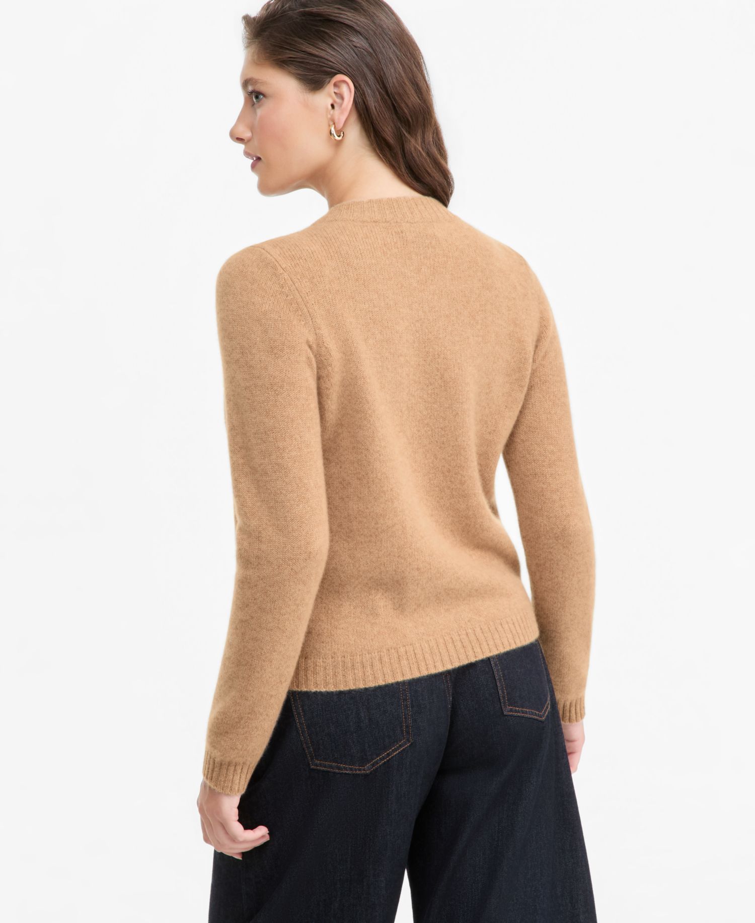 Women's 100% Cashmere Chunky Crewneck Cardigan