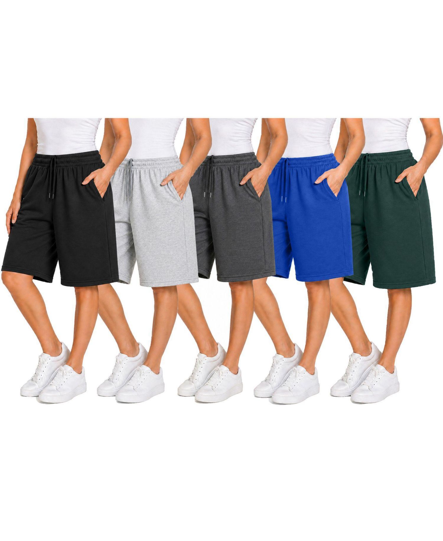 Women's Loose Fit Cotton Blend Lounge Shorts- 5-Pack
