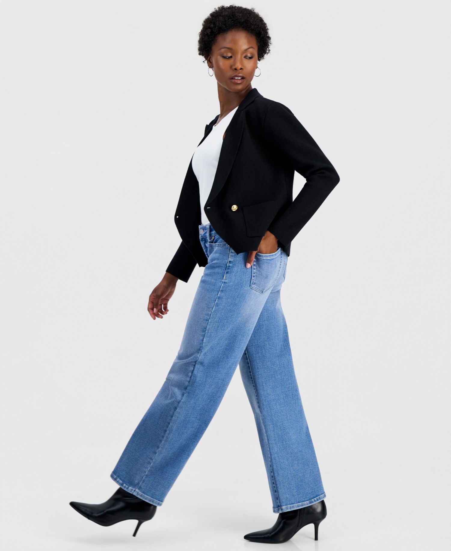 Petite High-Rise Wide-Leg Jeans