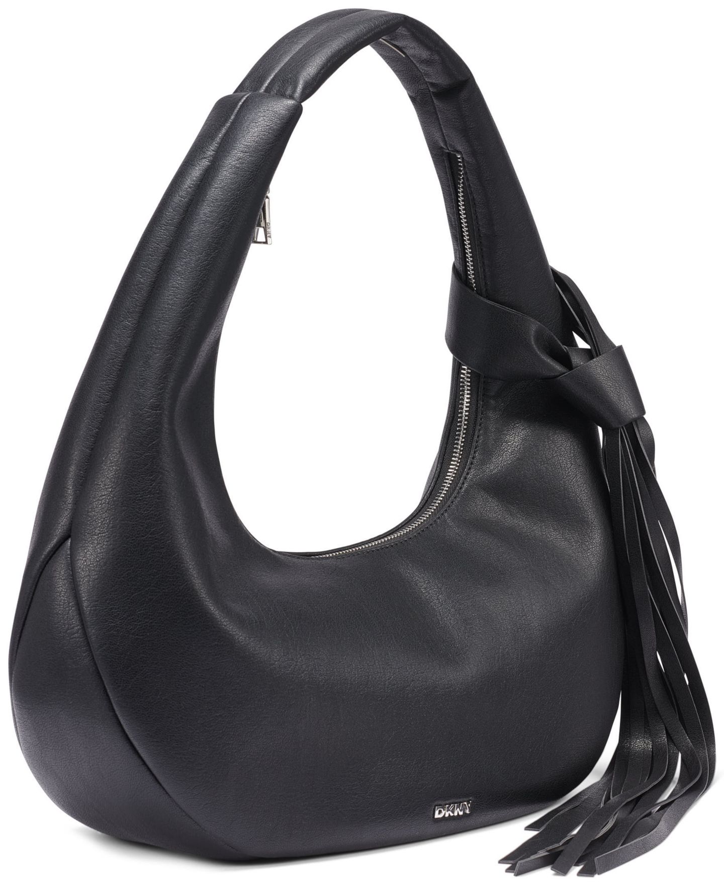 Женская сумка DKNY Hope Extra-Large Hobo Handbag, цвет: Чёрный / Серебряный — фото 3