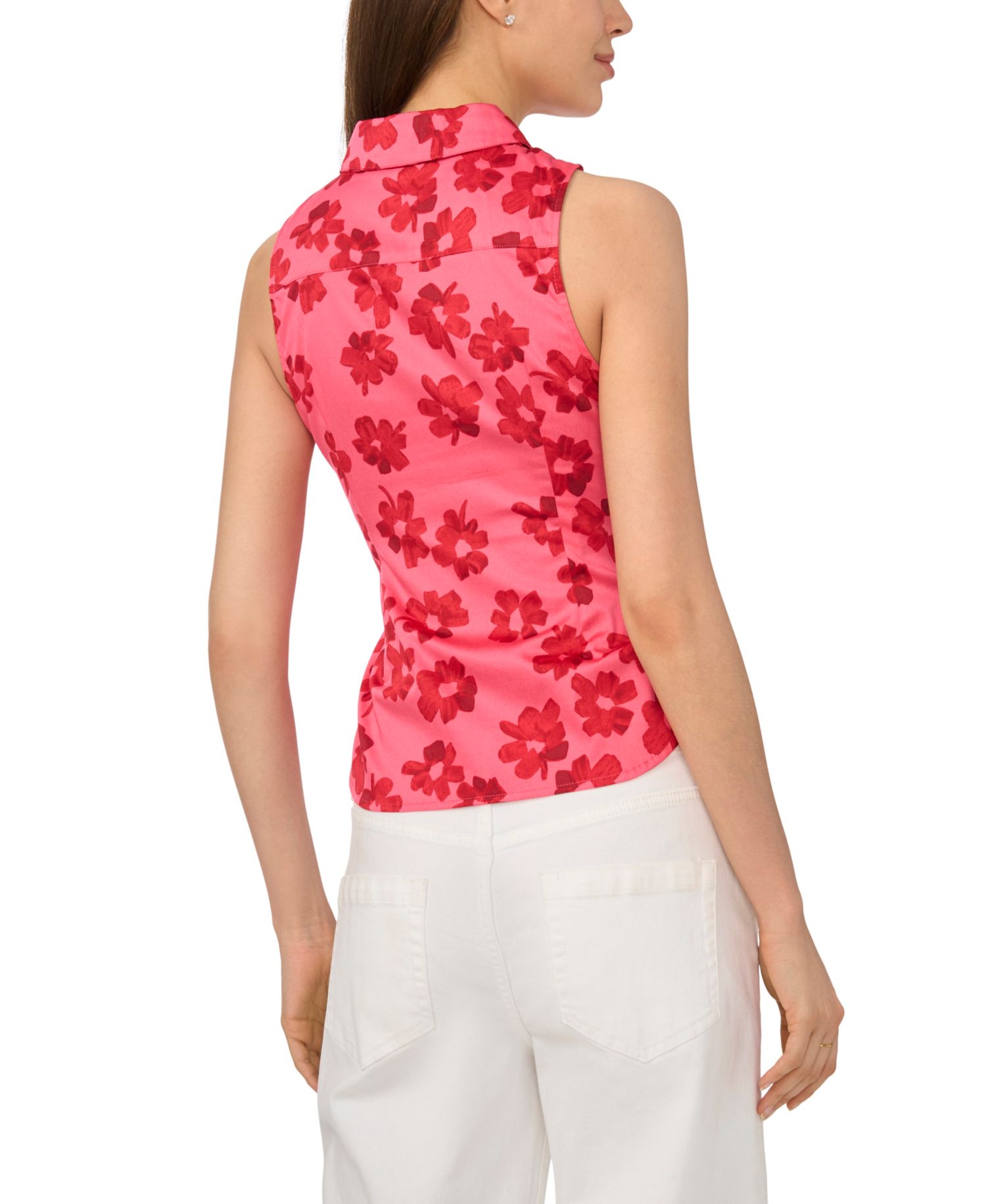 Women's Sleeveless Polo Button-Down Top