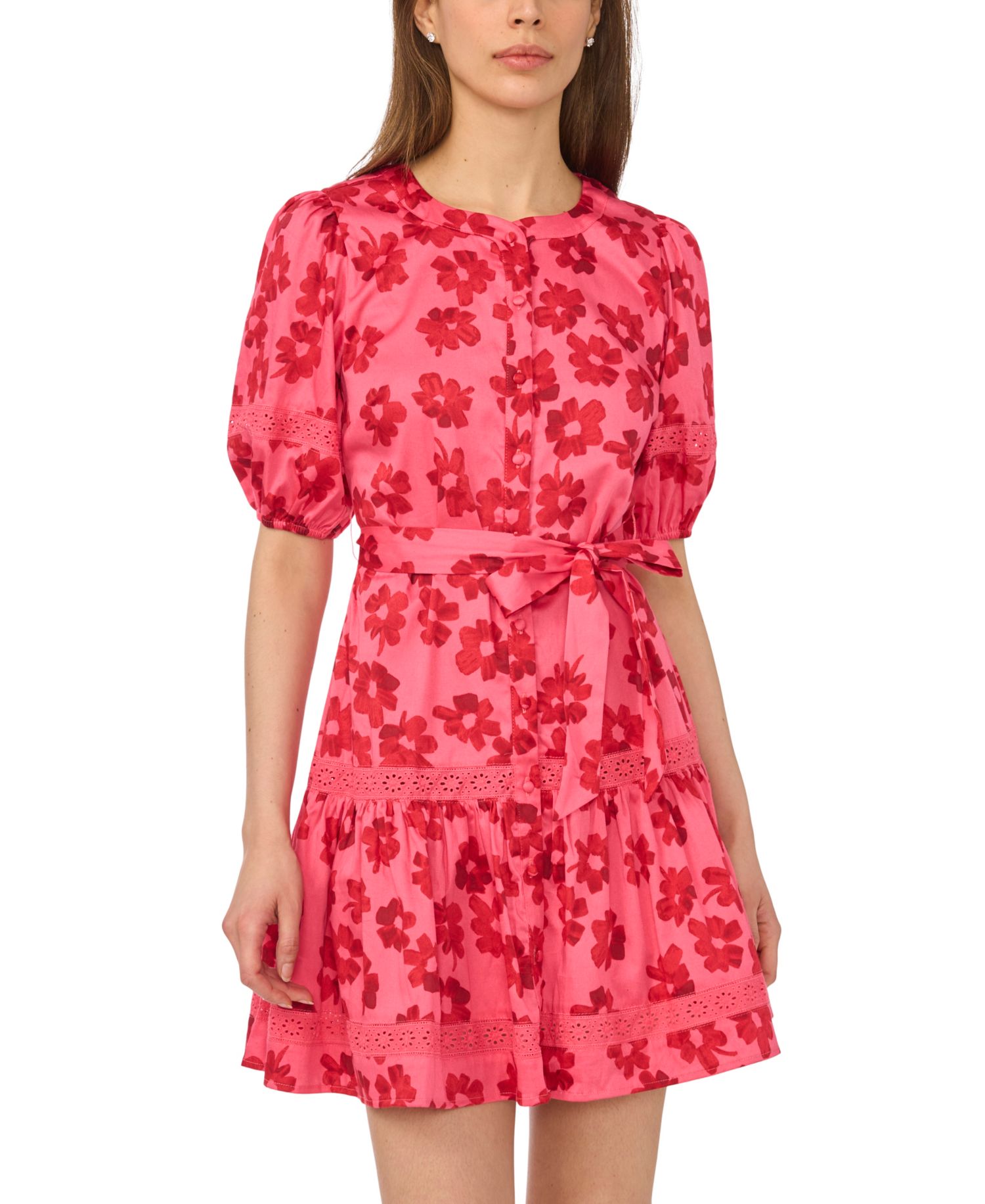 Women's Printed Crewneck Mini Dress