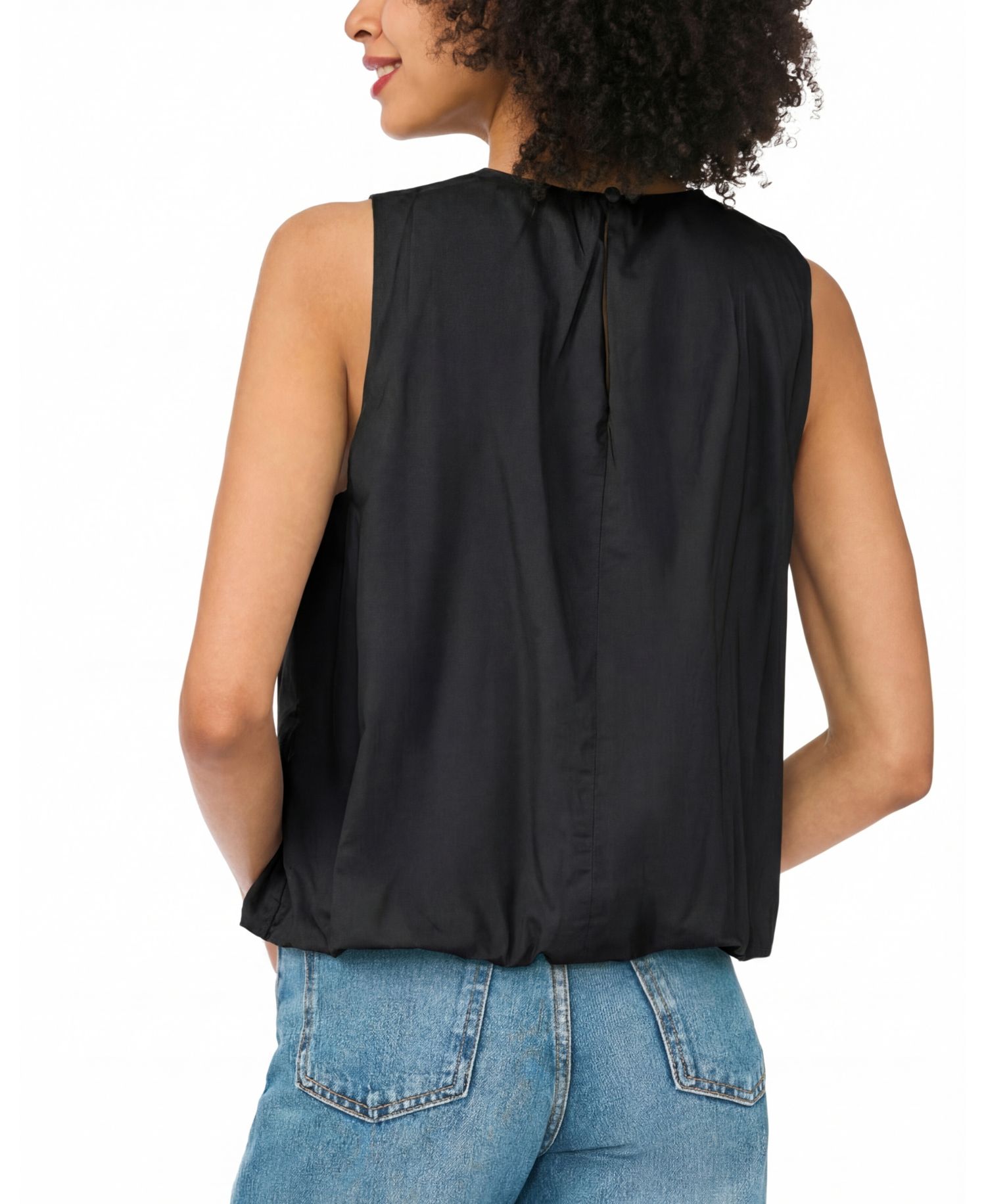 Women's Solid Crewneck Bubble Top