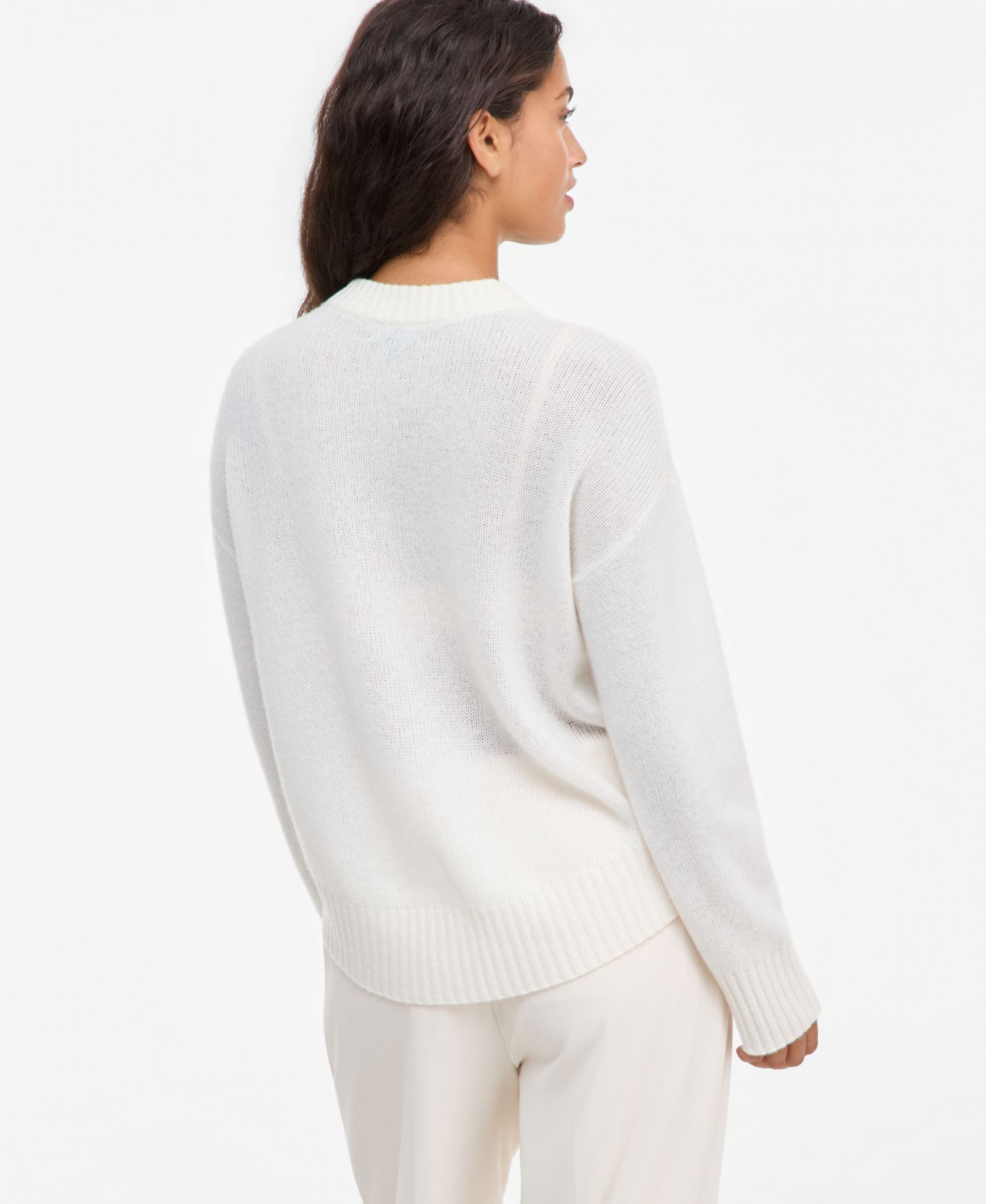 Petite 100% Cashmere Relaxed Crewneck Sweater