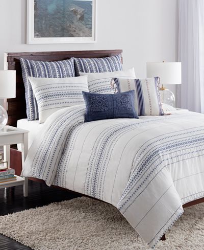 cupcakes and cashmere Indigo Stripe Bedding Collection