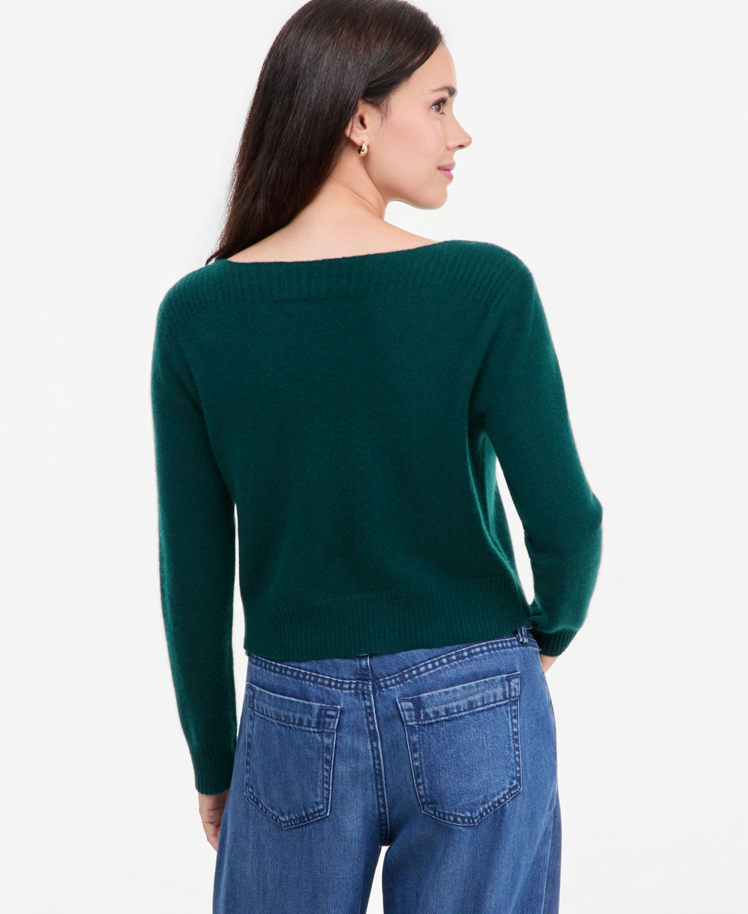 Plus Size 100% Cashmere Boat-Neck Sweater