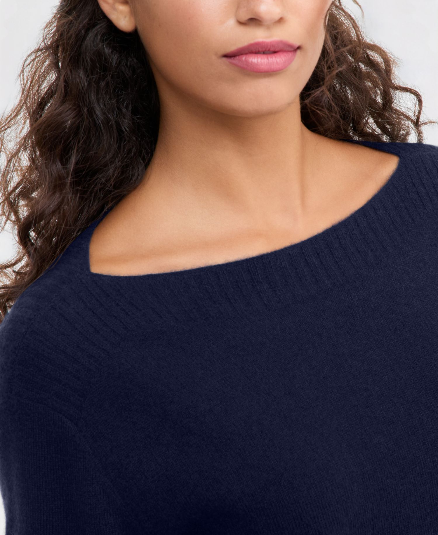 Plus Size 100% Cashmere Boat-Neck Sweater