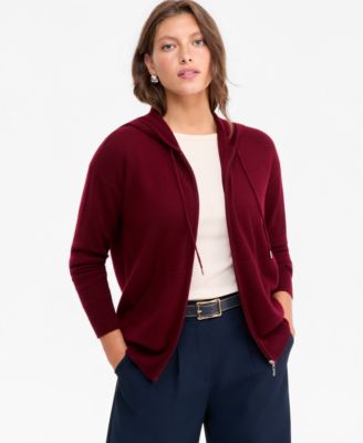 Women's 100% Cashmere Zip Hoodie