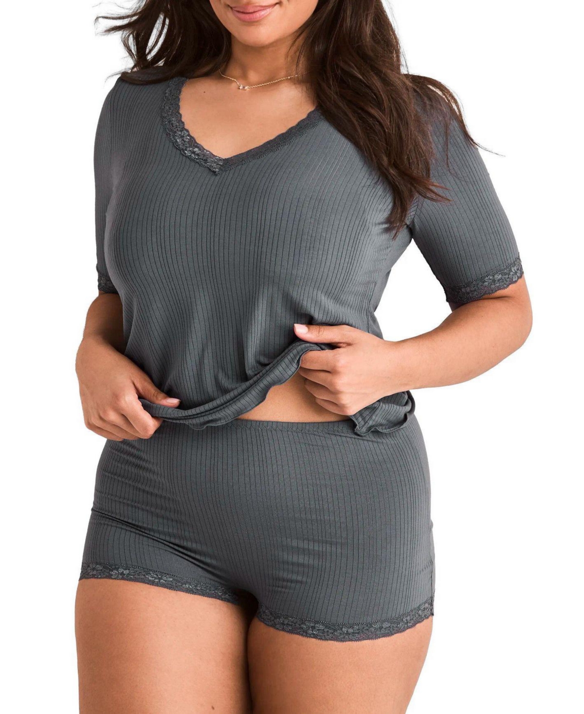 Adore Me Plus Roxie T-shirt and Hot Short Pj Set