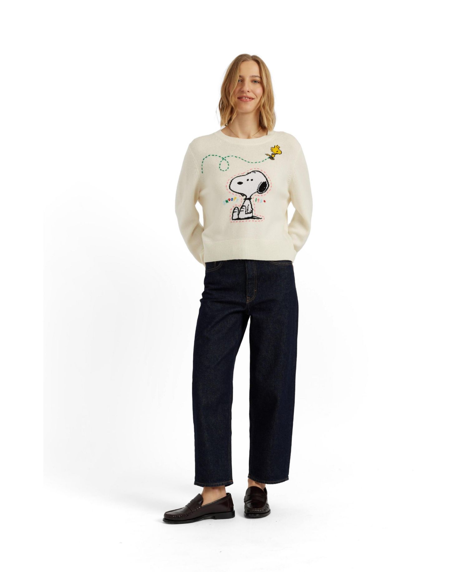 Chinti and Parker Women's Wool-Cashmere Snoopy Embroidered Sweater