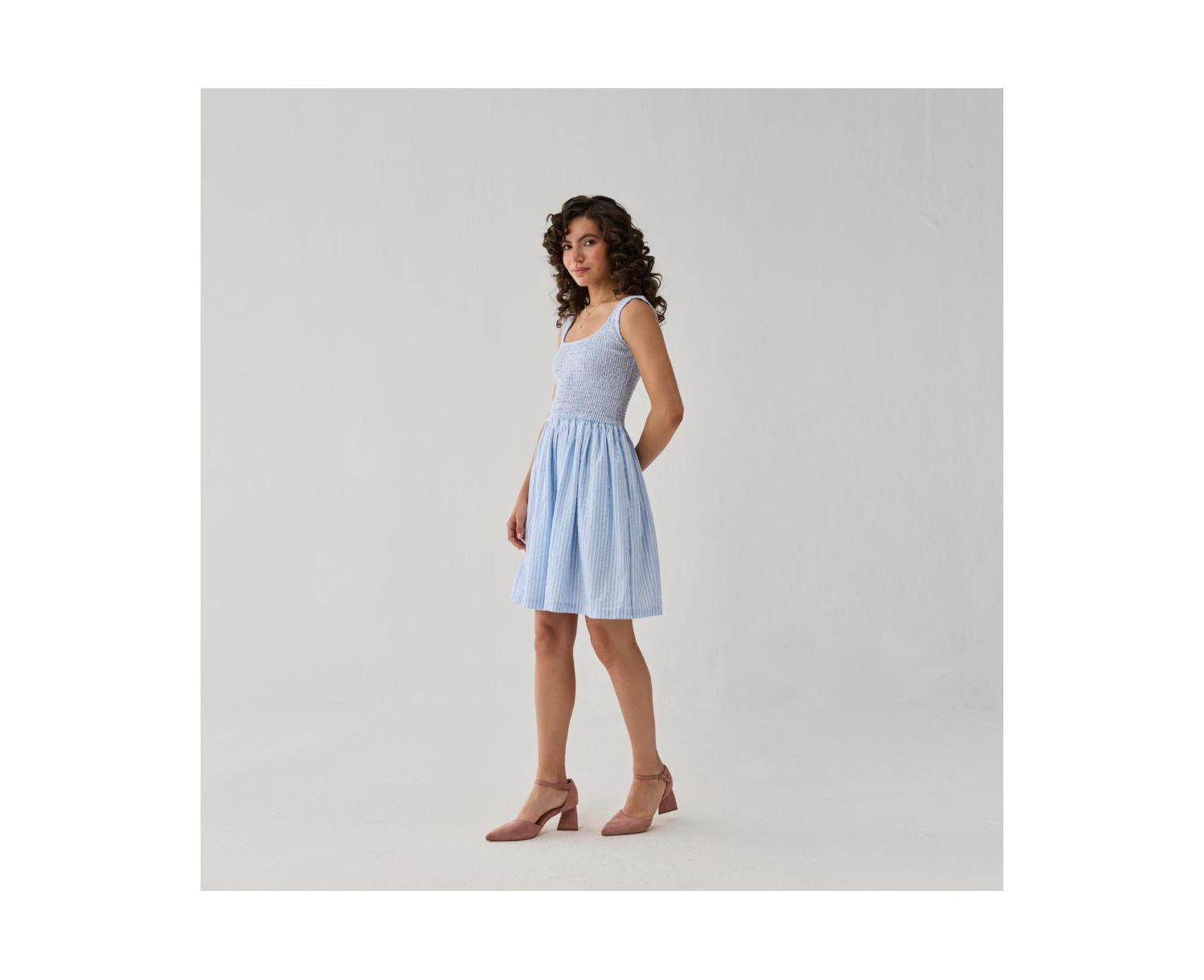 Women's Smocked Tencel Short Dress