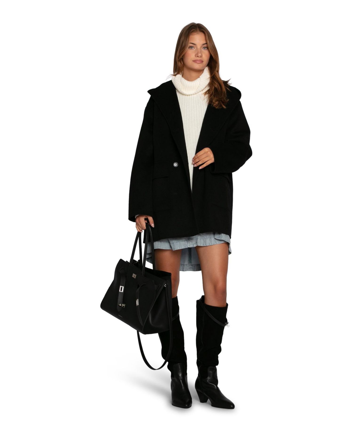 Women's Coastal Edit Hooded Wool Blend Coat