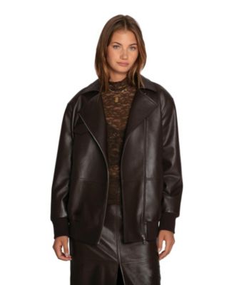 Women's Desert Moon Leather Bomber Jacket