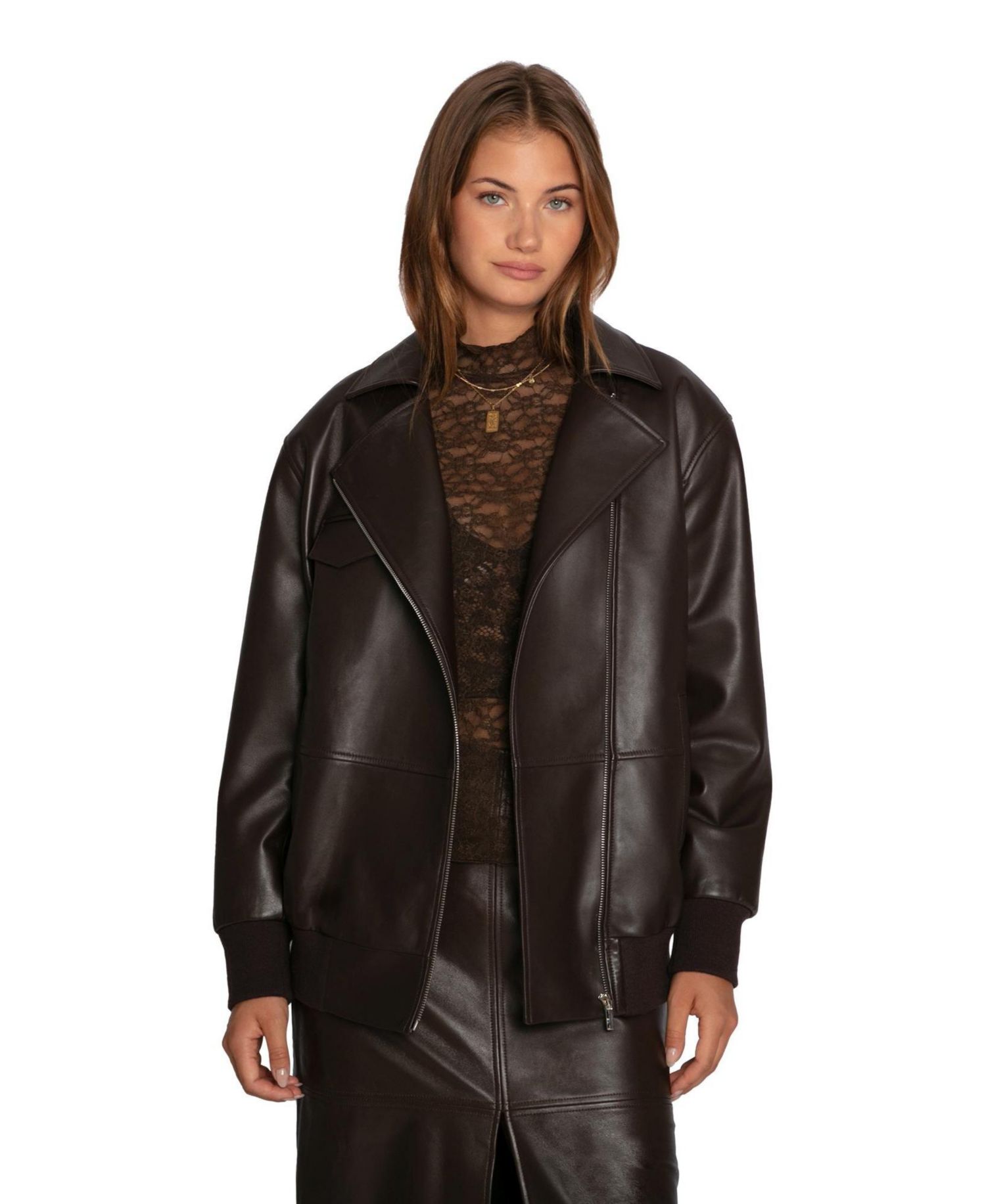 Women's Desert Moon Leather Bomber Jacket