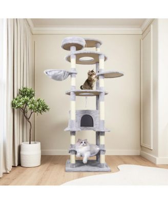 78.8" Cat Tree Tower with Large Condo, Hammock, and Scratching Posts