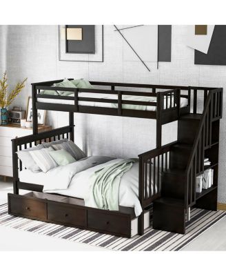  Twin-Over-Full Stairway Bunk Bed with Storage
