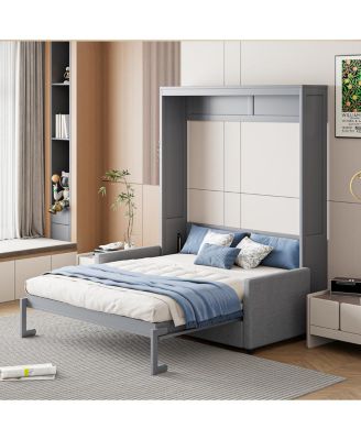  Full Size Murphy Bed Wall Bed with Cushion
