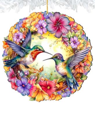 Hummingbirds Wreath Christmas Ornament