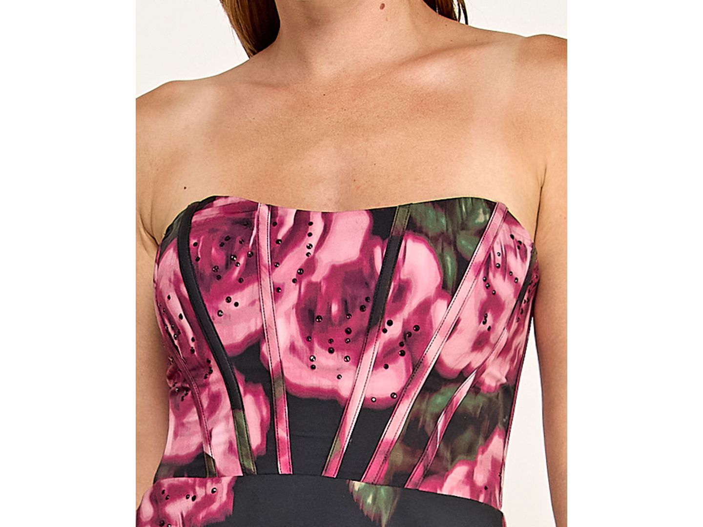 Женское платье SENI & CADE Juniors' Strapless Mini, цвет: Чёрный / Розовый — фото 6