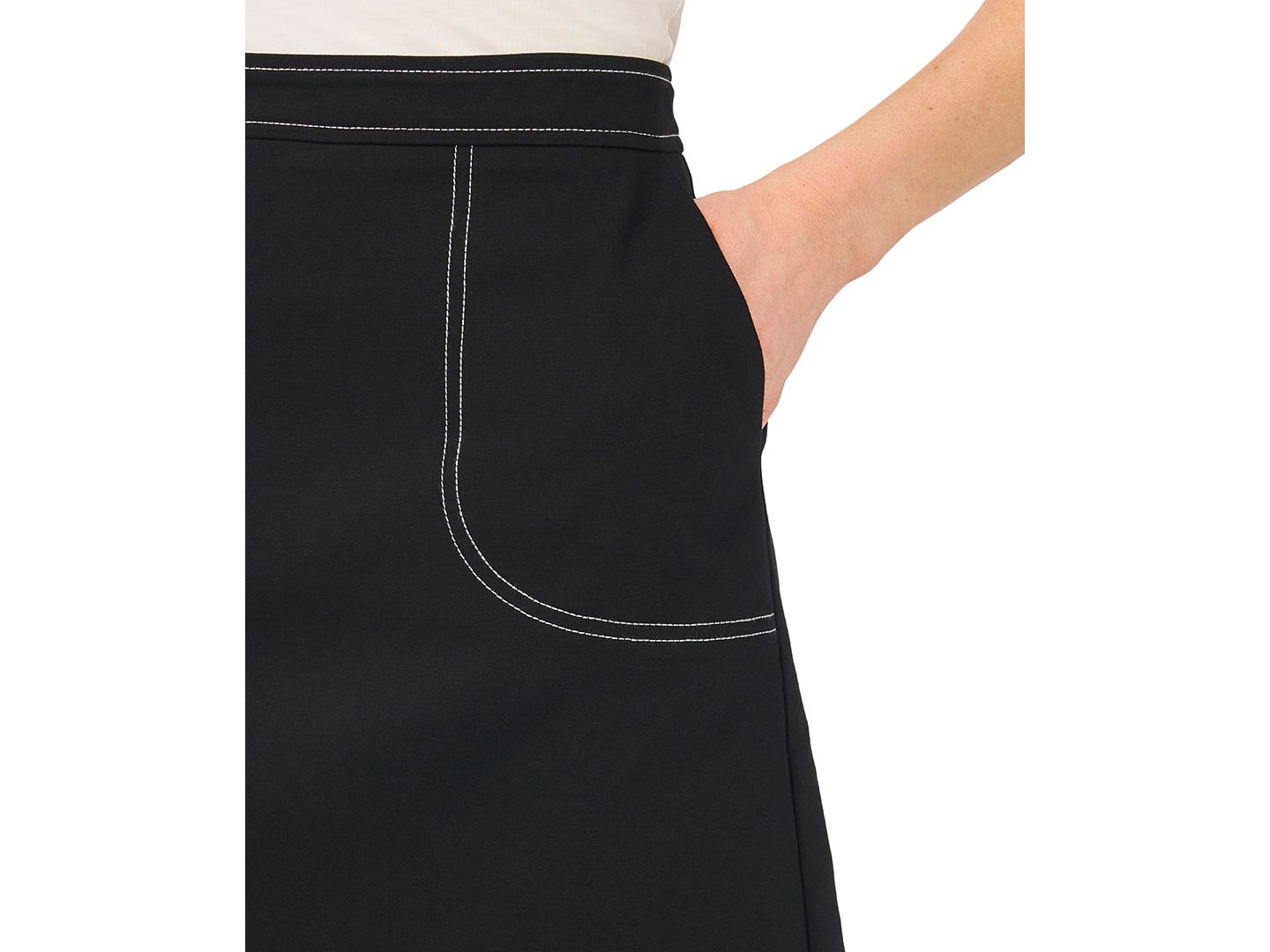 Женская юбка CeCe Scallop Hem Mini, цвет: Насыщенный чёрный — фото 6