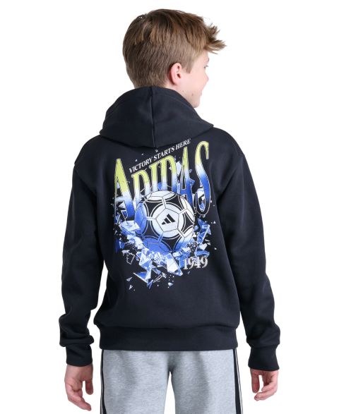 Худи adidas Long-Sleeve Graphic для мальчиков, цвет: Чёрный
