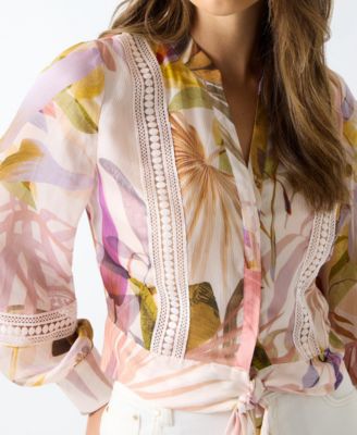 Women's Long-Sleeve Zahara Tie-Front Top