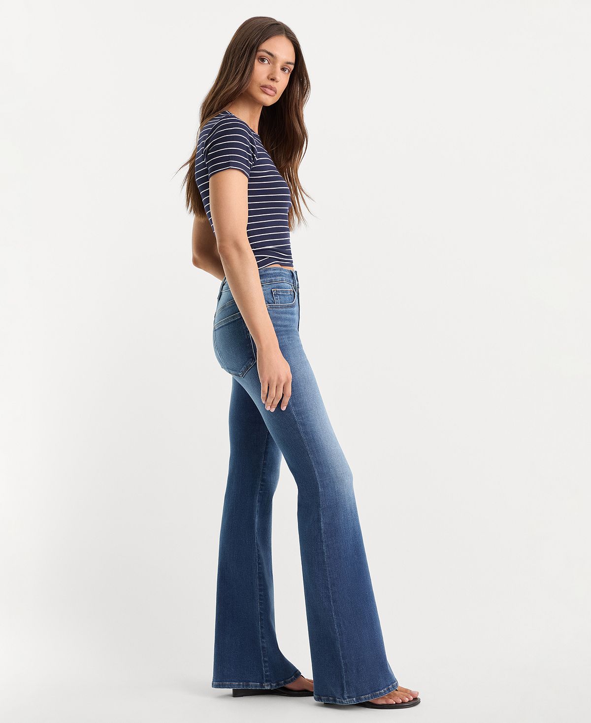 Good American Women's Soft Tech Good Legs Flare Jeans view 3 — MAYCSS fashion products