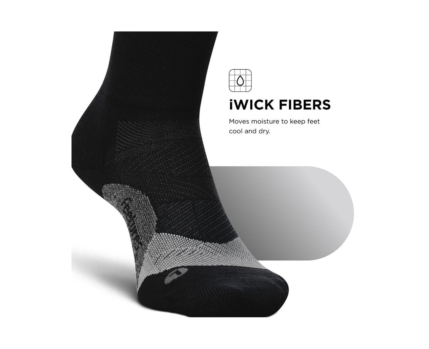 Men's Elite Light Cushion Mini Crew Sock - Sport Sock with Targeted Compression