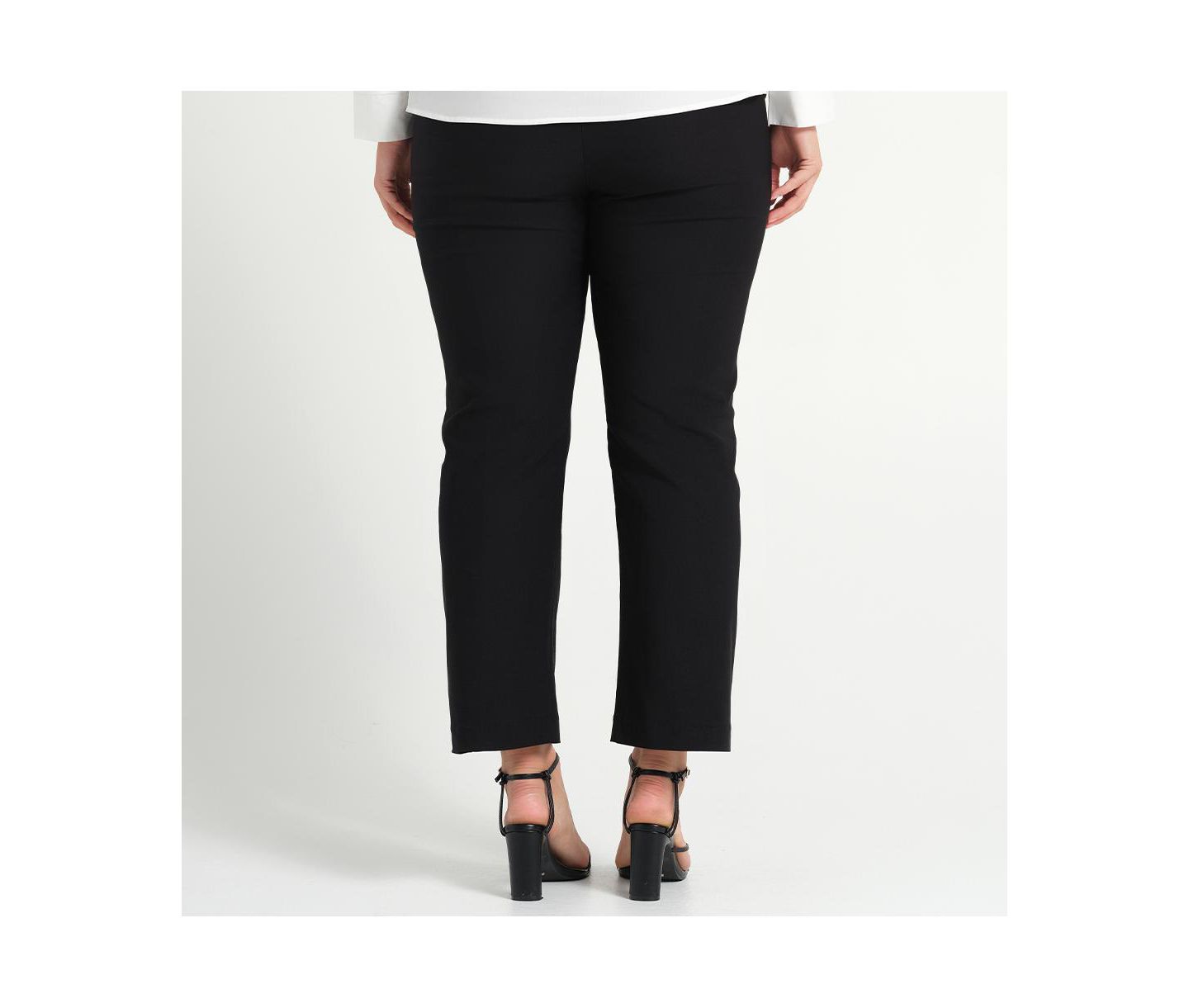 Женские брюки ESTELLE Plus size Kora Straight Leg High Rise Slim, цвет: Чёрный — фото 3