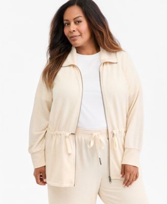 Plus Size LuxLounge French Terry Zip-Up Jacket