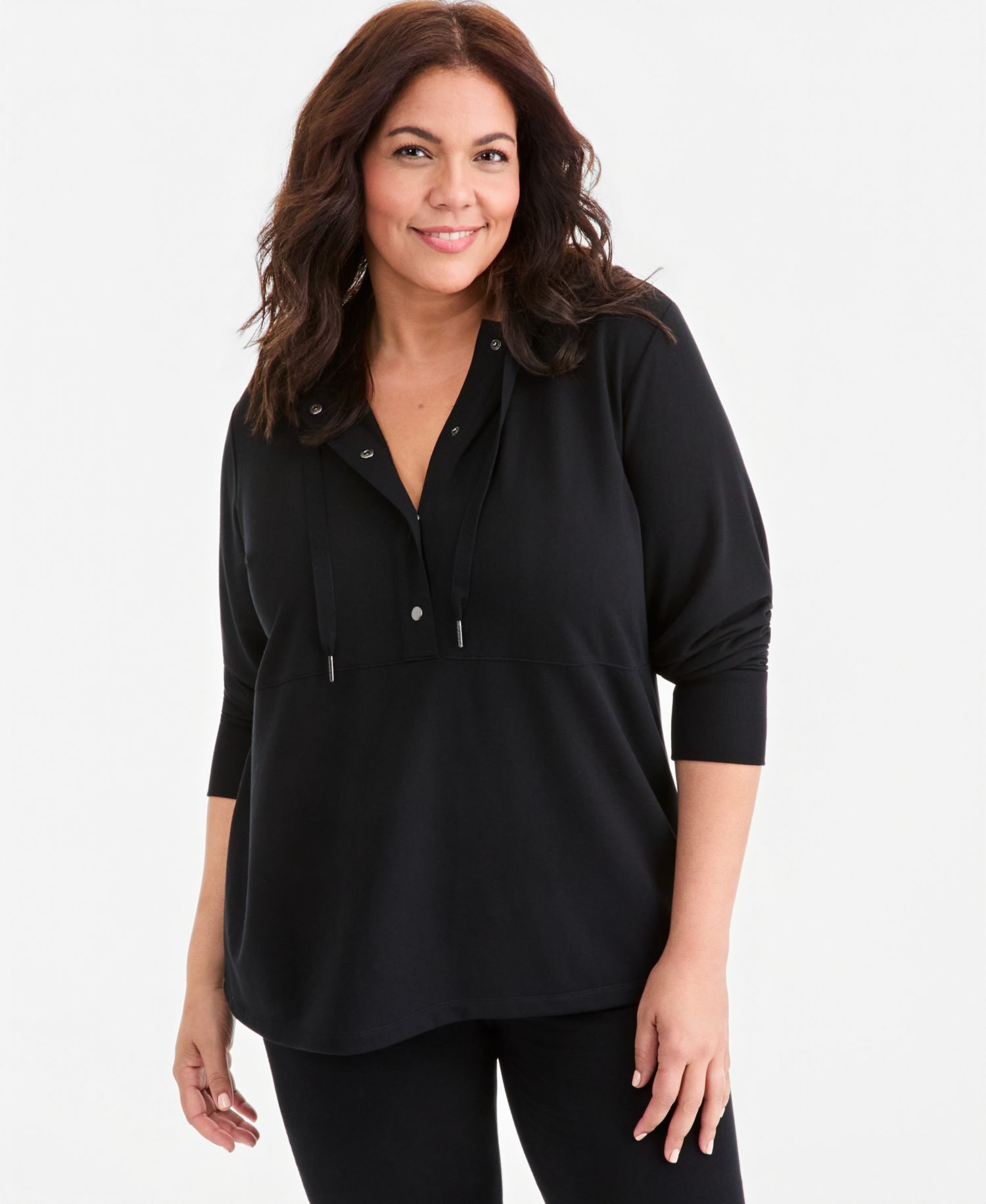 Plus Size LuxLounge French Terry Hooded Sweatshirt