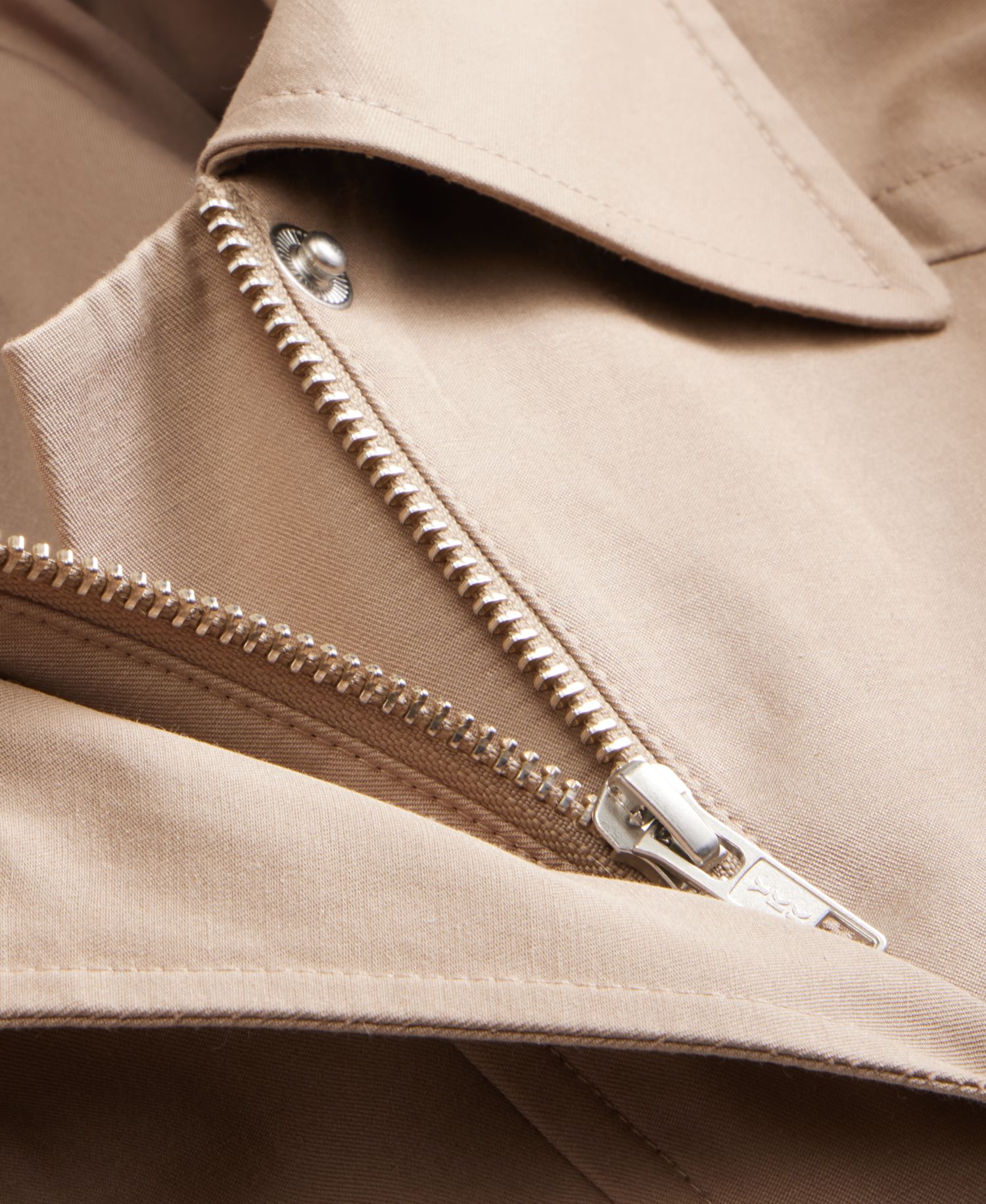 Petite Cropped Trench Cotton-Blend Jacket