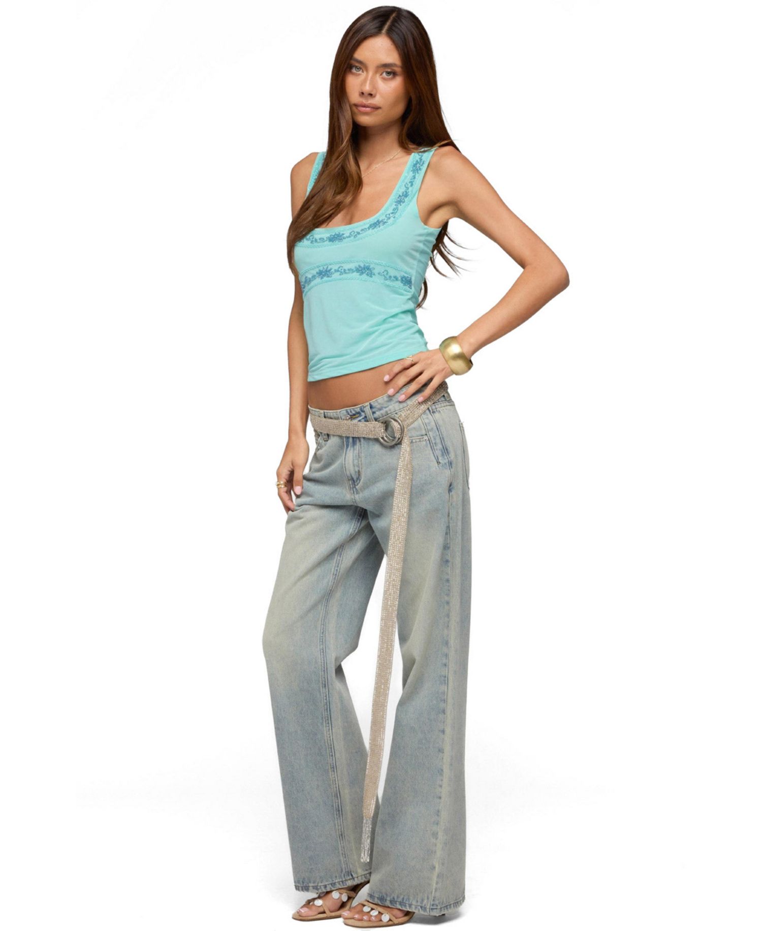 Women's Isiadora Beaded Scoop Neck Tank Top