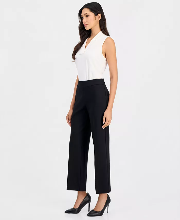 Petite Pull-On Mid-Rise Wide-Leg Pants - thumbnail 3