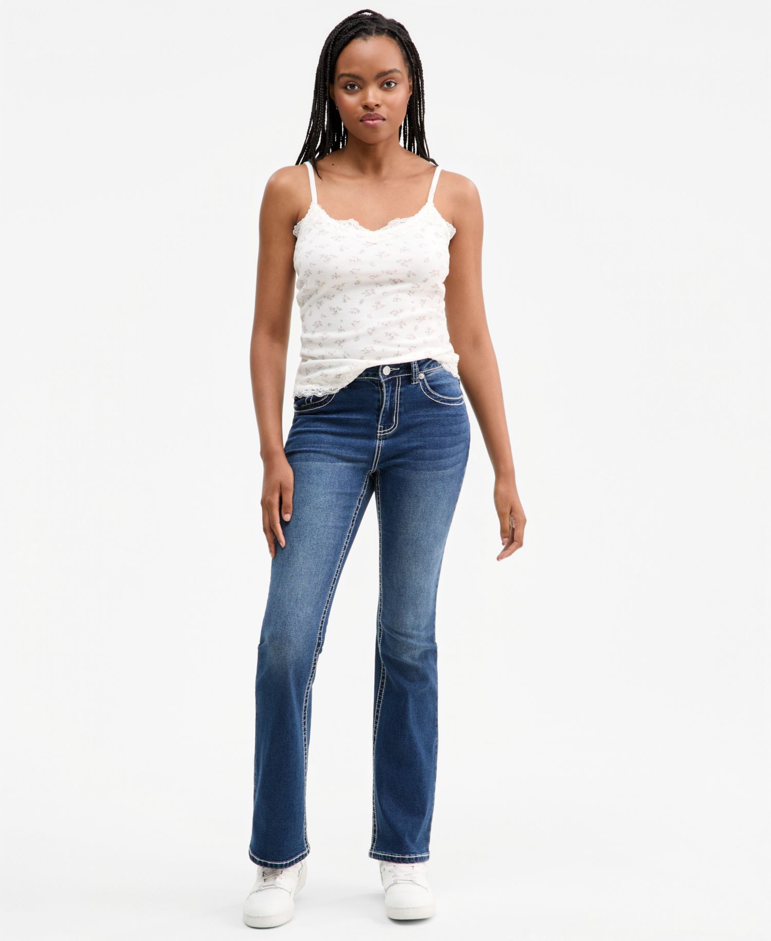 Juniors' High Rise Bootcut Jeans