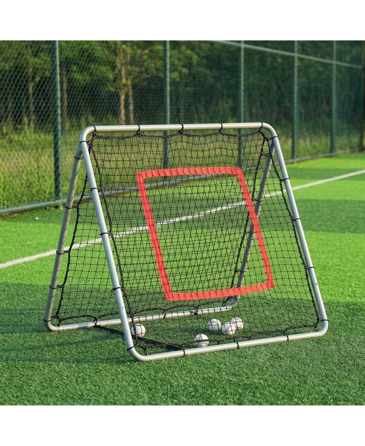 Sevorley Baseball Softball Rebounder Net, 3.5x6 ft Pitchback with 5 Adjustable