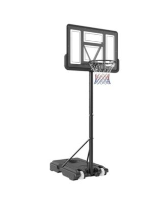 Portable 4-10 ft Adjustable Basketball Hoop with 44 in Backboard and