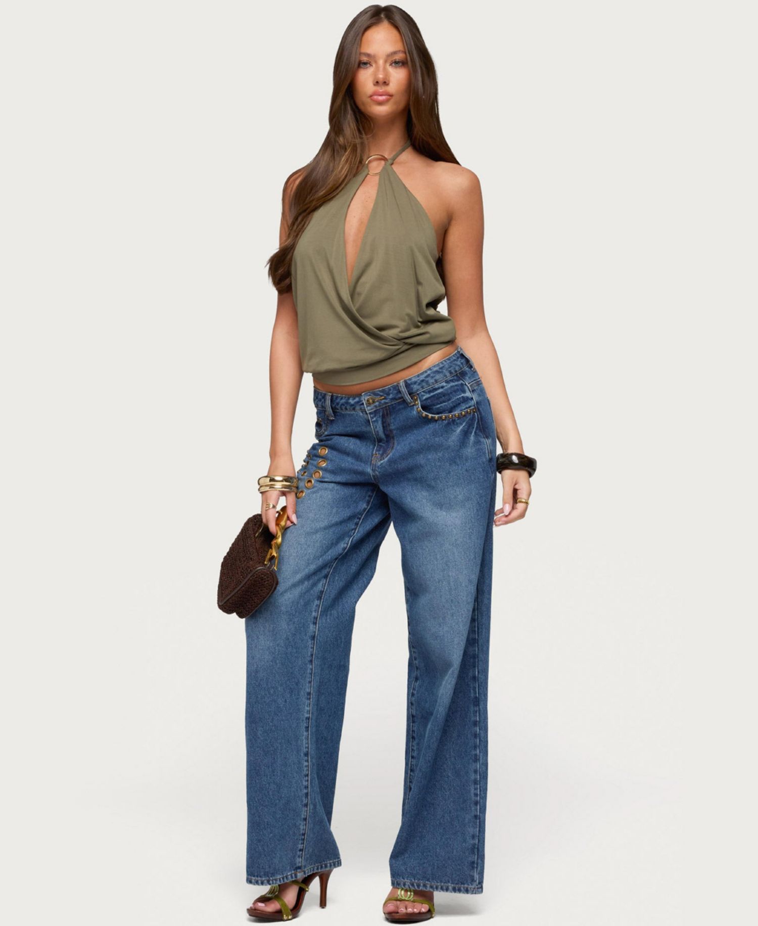 Women's Metta Ring Cutout Halter Top