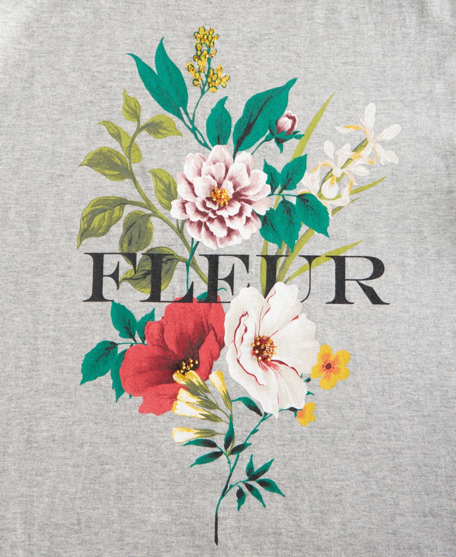 Women's Fleur Beaded Graphic Crewneck T-Shirt