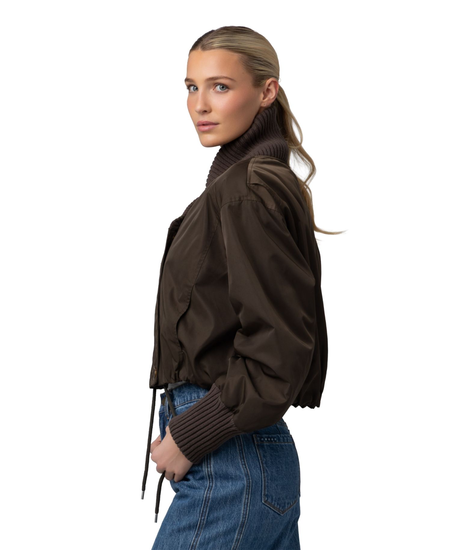 Women's Ribbed Shawl Collar Jacket